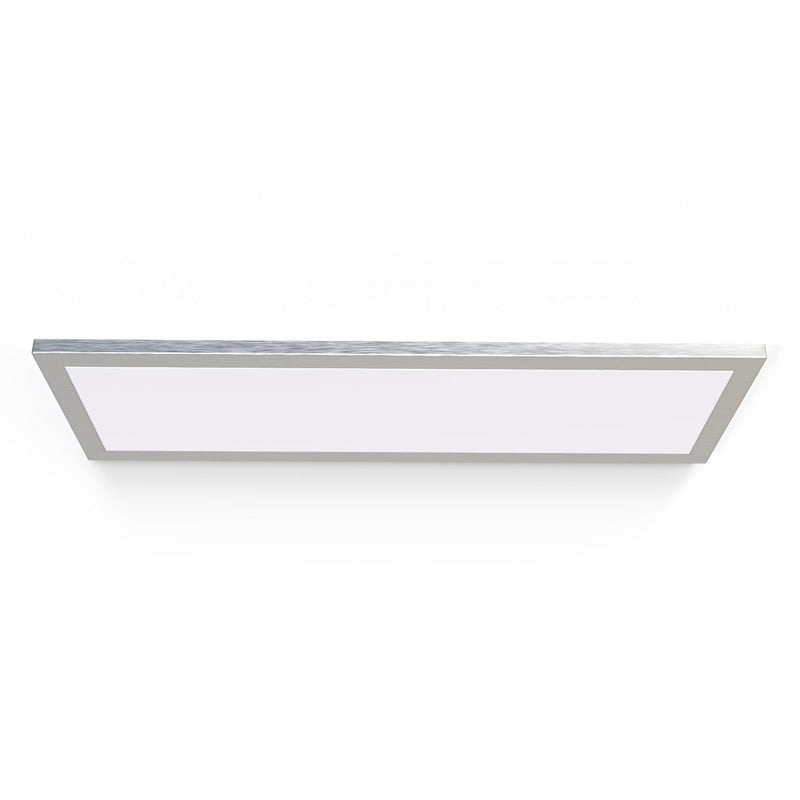 Rectabgulay under cabinet light with a silver finish and magnetic cover.
