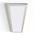 Silver bezel under cabinet light with a magnetic cover and rectangular shape.