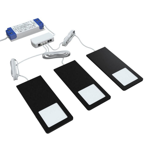 3 X Black Recti Superslim 5w LED Cabinet Light Includes LED Driver - Main Image
