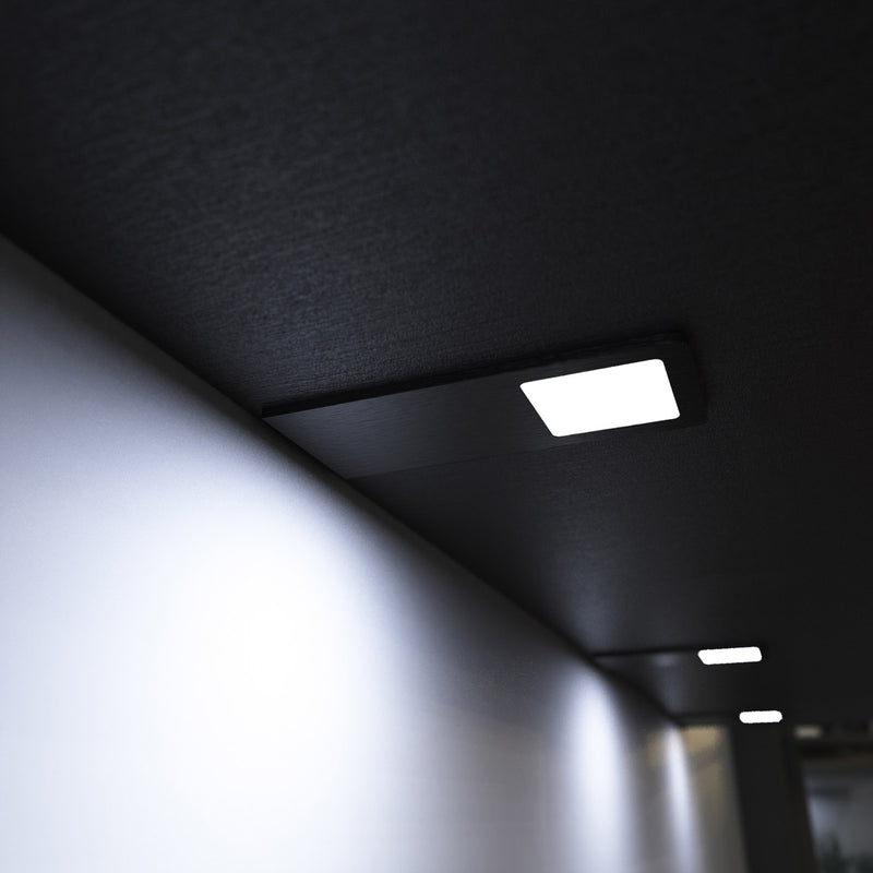 mounted black LED CCT cabinet lights - cool white light