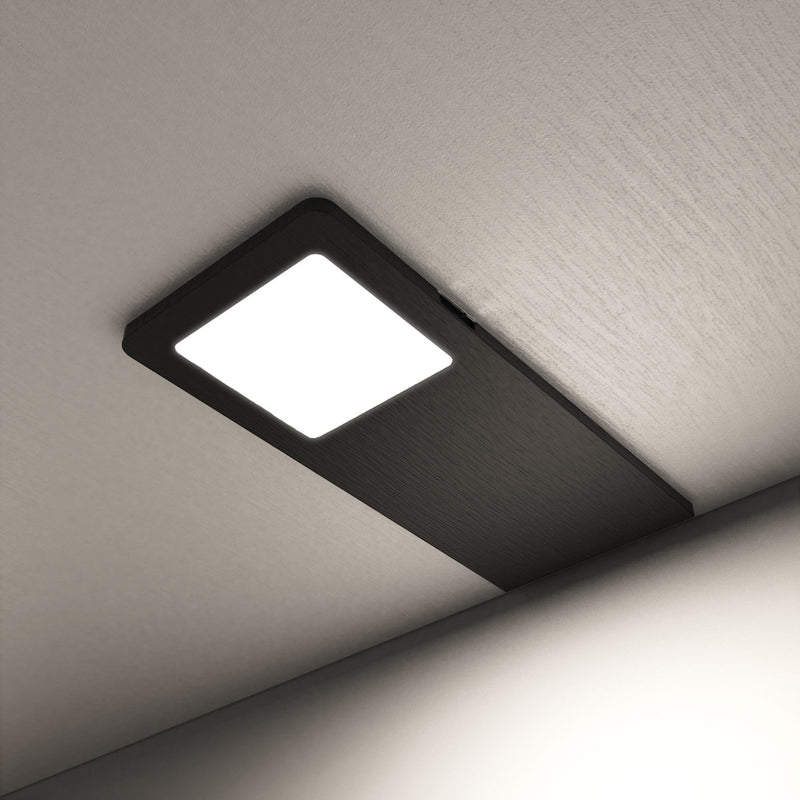 black LED CCT under cabinet light - natural white light