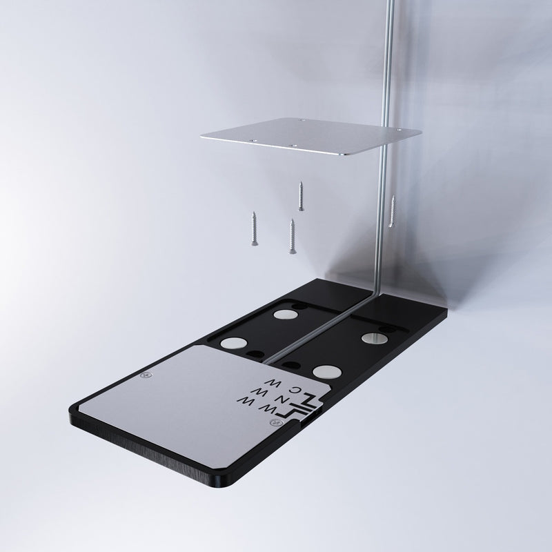 installation breakdown of a black LED CCT cabinet light