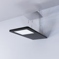 installation breakdown of a black LED CCT cabinet light