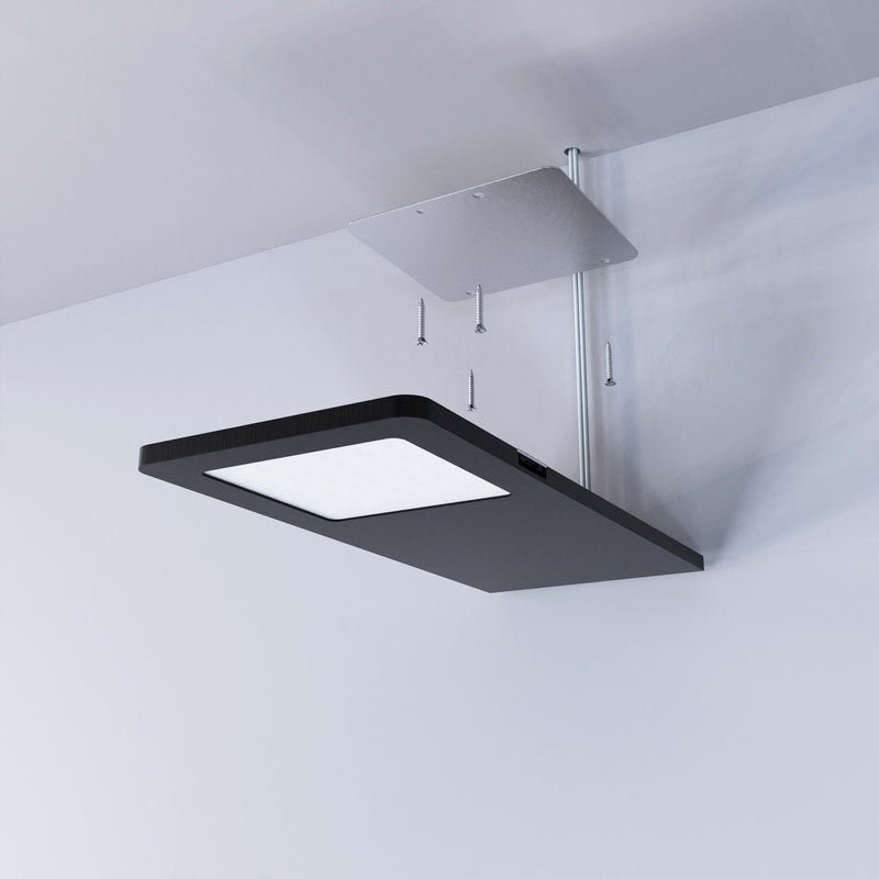 installation breakdown of a black LED CCT cabinet light