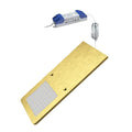 A single under cabinet light with a brushed brass finish connected to an LED driver.