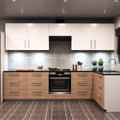 kitchen with cool white cabinet lights