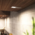 full shot of mounted LED cabinet lights with natural white light