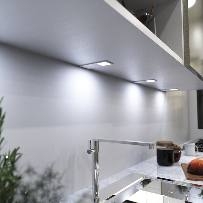 mounted matte white CCT LED cabinet lights - cool white light