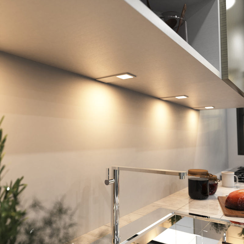 mounted matte white CCT LED cabinet lights - warm white light