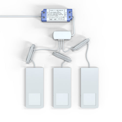 pack of three white under cabinet lights