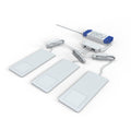 side angle of a pack of three white under cabinet lights