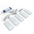side angle of a pack of five white under cabinet lights