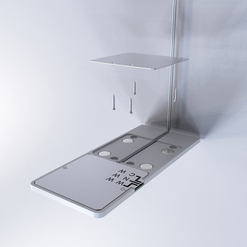 installation breakdown of a matte white LED CCT cabinet light