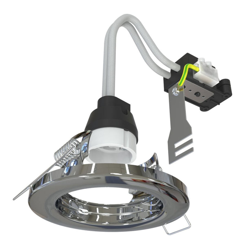 Recessed GU10 Downlight In a Polished Chrome Finish