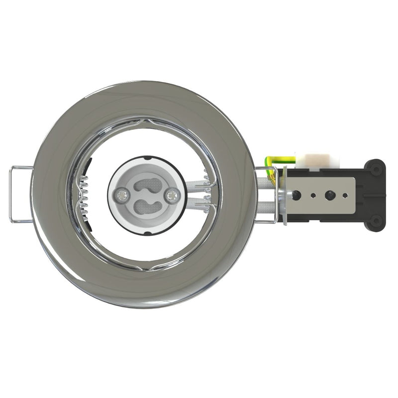 Recessed GU10 Downlight In a Polished Chrome Finish