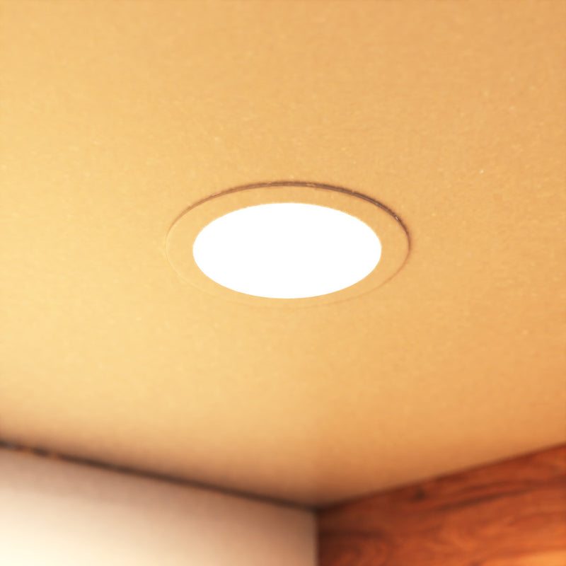 mounted circular LED panel in warm white light