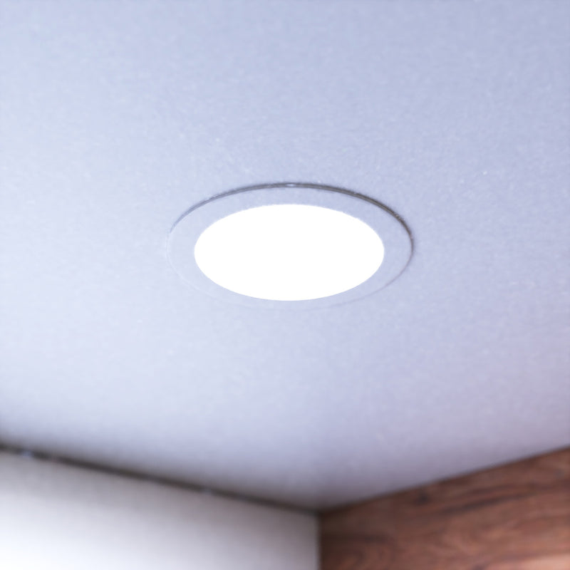 mounted circular LED panel in cool white light