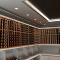 mid shot of a wine cellar with natural white LED panels