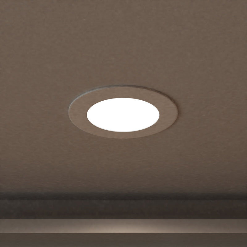 close up of a mounted LED panel light in natural white light