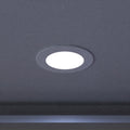 close up of a mounted LED panel light in cool white light