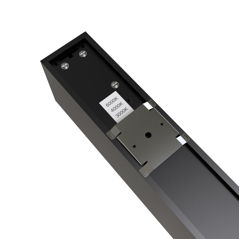 Close-up of 6FT (180cm) LED Linear Light, Surface Mount, Black