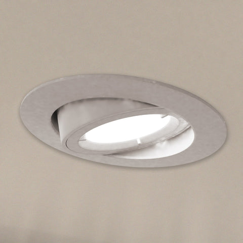 close up of a mounted tilted white downlight