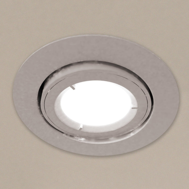 close up of a mounted white downlight