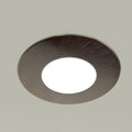 close up shot of a mounted natural white brushed chrome downlight