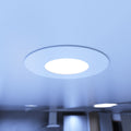 close up shot of a mounted white downlight in cool white light