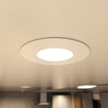 close up shot of a mounted white downlight in natural white light