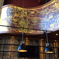 Warm white LED tape on a map display