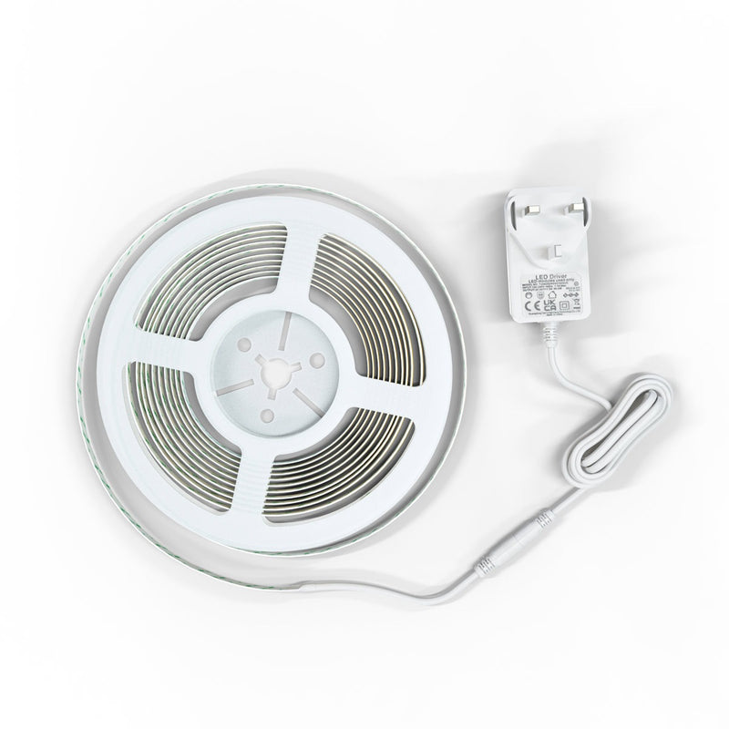 COB LED strip light with plug in power supply
