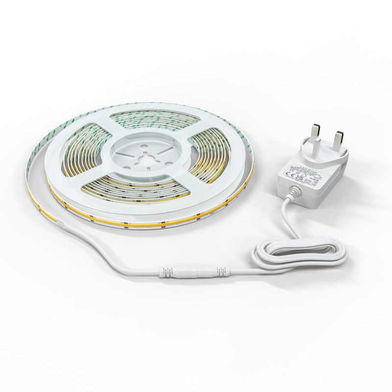 COB strip with plug in power supply