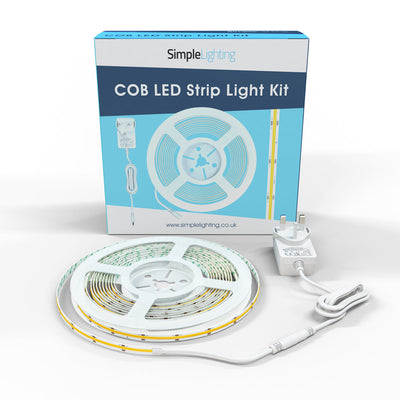 5m, COB (Dotless) LED Strip Light Kit, Includes LED Driver