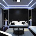 living room with cool white strips
