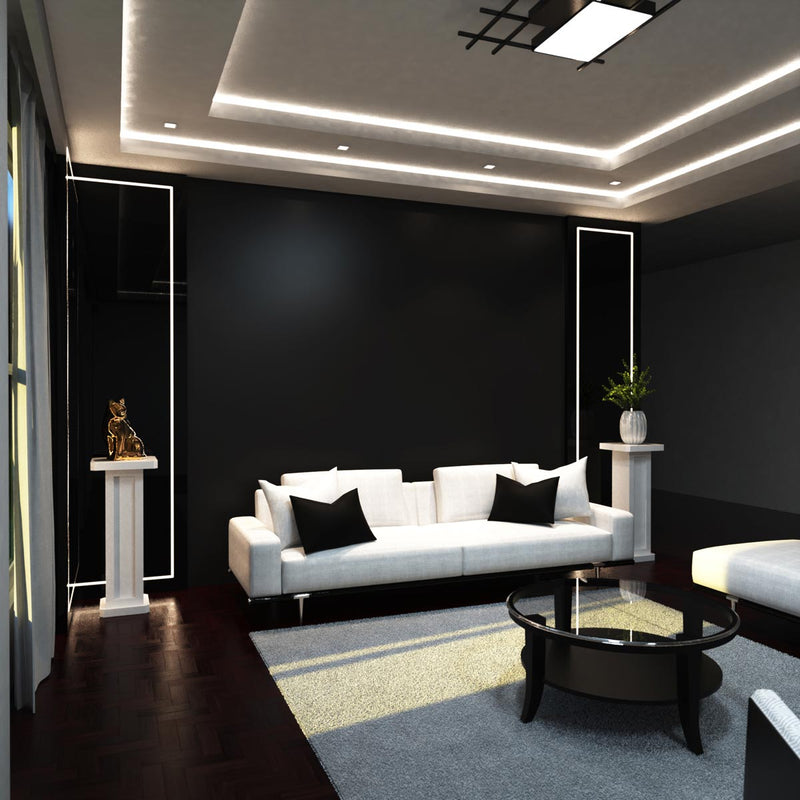 living room with natural white light