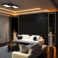 living room with warm white light