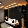 side of a  living room with warm white light