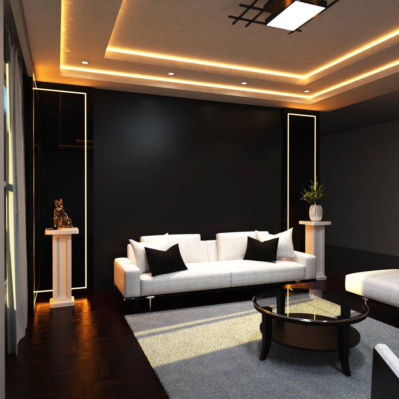  living room with warm white light