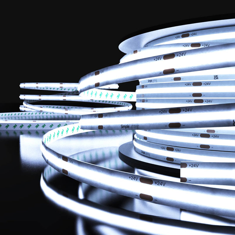 full shot of a cool white COB strip light