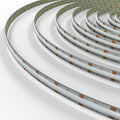 close up of an amber COB LED strip switched off