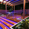 deck with blue COB strips