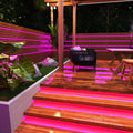 deck with violet COB strips