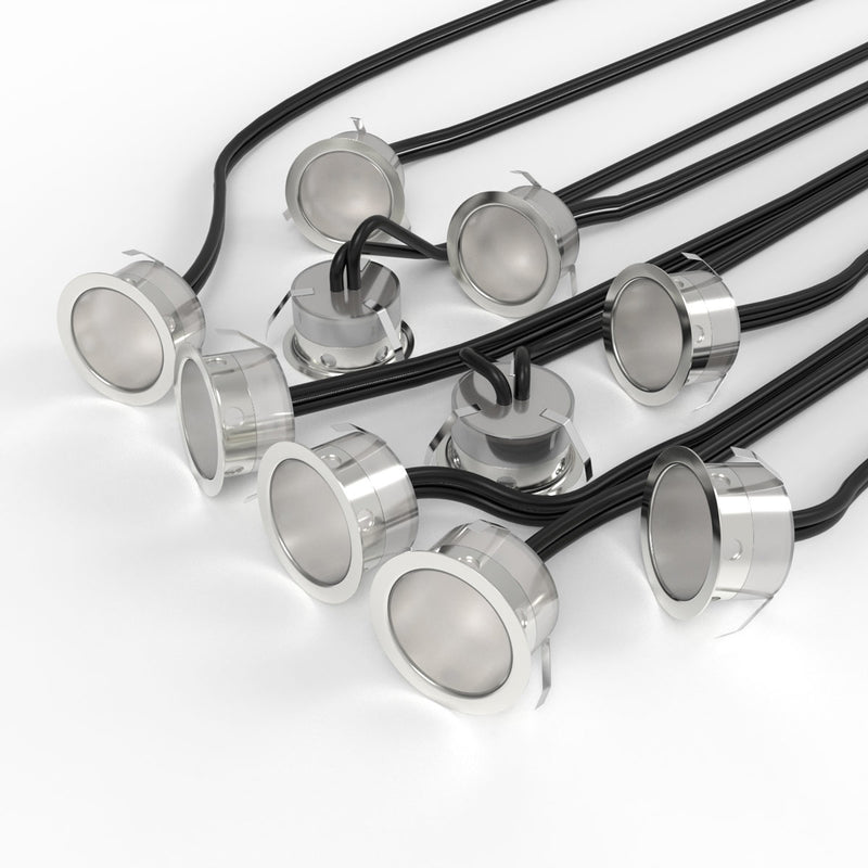 10 39.5mm, RGB IP67 LED Decking Light - Colour Changing 