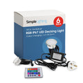 Pack of 6 39.5mm, RGB IP67 LED Decking Light - Colour Changing with Eco controller