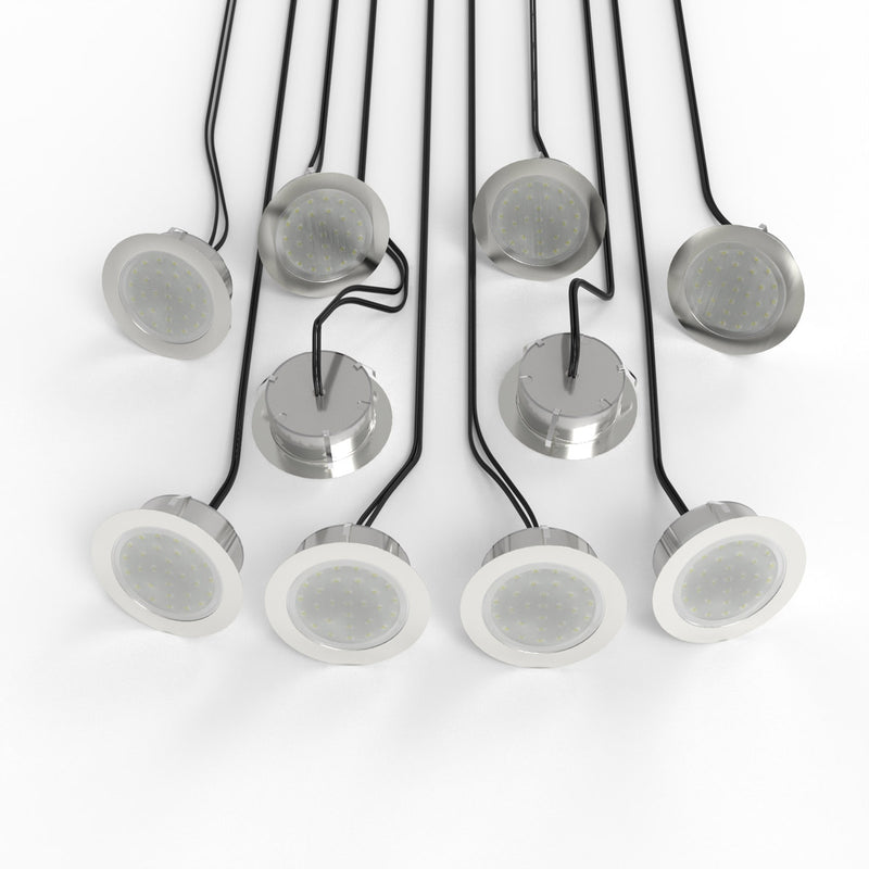 ten 80mm LED Deck Lights, RGB