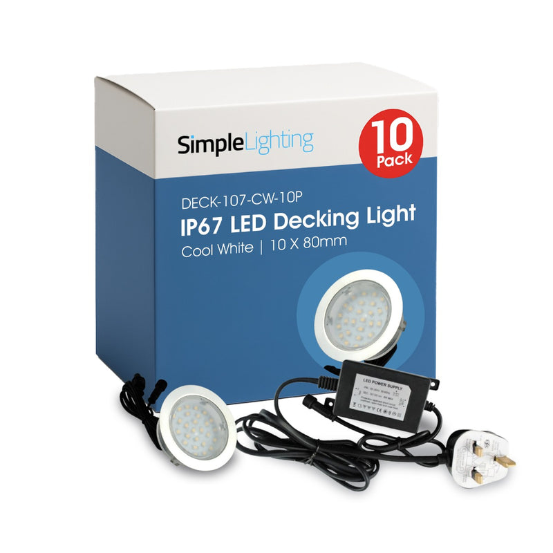 Pack of 10 80mm deck lights