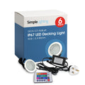 Pack of 6 80mm LED Deck Light, RGB with Eco Controller