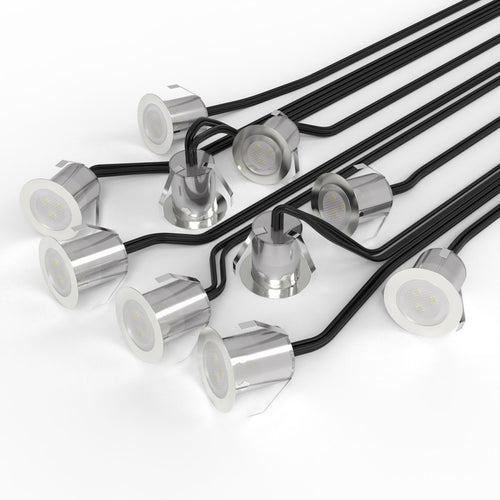 Ten 30mm, IP67 LED Decking Lights