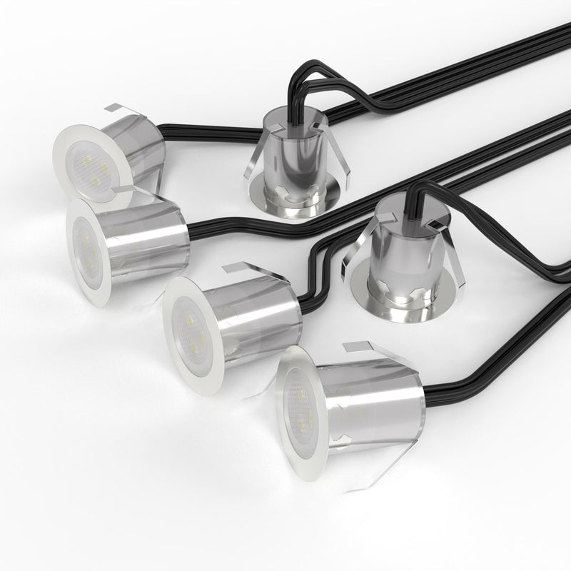 Six RGB 30mm LED Decking Lights
